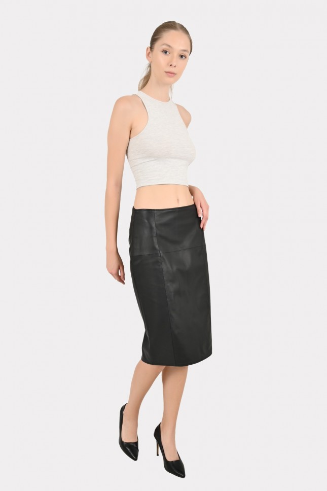 Naomi pencil leather skirt